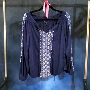 WHBM navy blue top